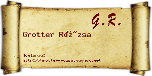 Grotter Rózsa névjegykártya